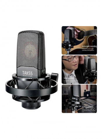 Takstar Professional Recording Microphone 3 Pickup Patterns With Shock Mount And Windscreen For Live Streaming Studio Vocal Instrument Recording