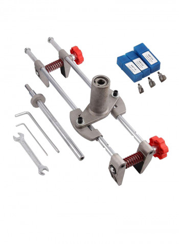 Door Lock Mortising Fitting Jig Tool Kit Silver/Blue/Red