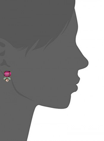 Sunrise Floral Petite Brass Stud Earrings