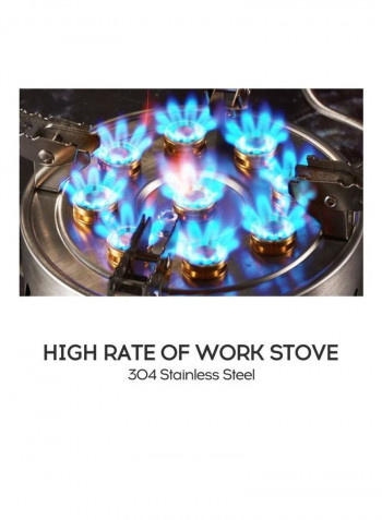 Stainless Steel Portable 9 Hole Fire And Brimstone Stove 24 x 24 x 15cm