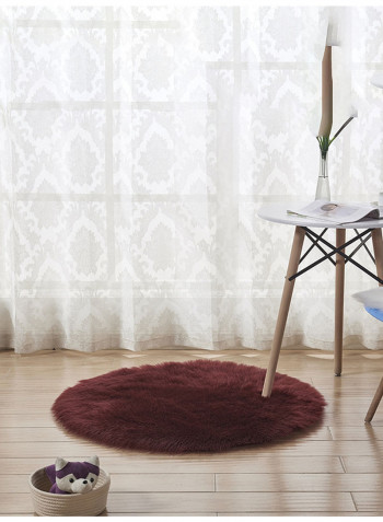 Round Plush Rug Brown 180centimeter
