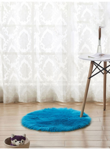 Round Plush Rug Light Blue 180centimeter