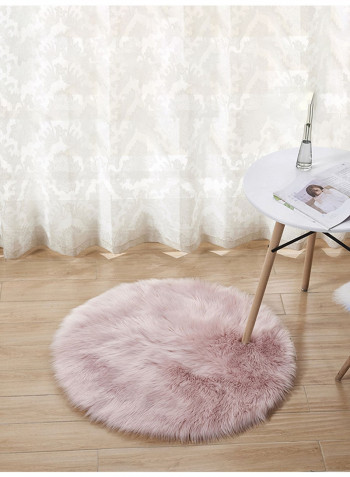 Round Plush Rug Pink 180centimeter