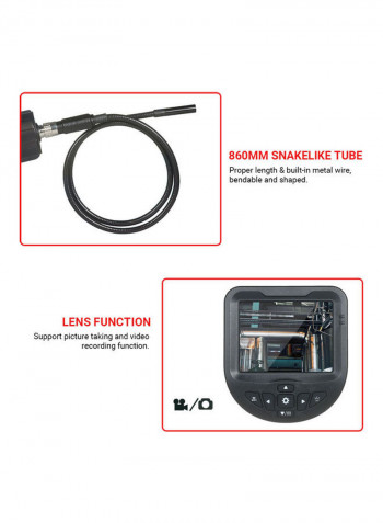 F5-508 Handheld Industrial Endoscope with 860mm Snakelike Tube 8.5mm Lens Red