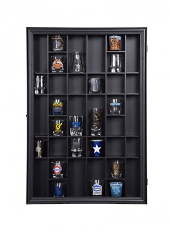 Shot Glass Case Display Storage Black 17.9x26.2x2.7inch