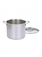 Stainless Steel Stock Pot Brushed Stainless 14.3x10.2x10.5inch