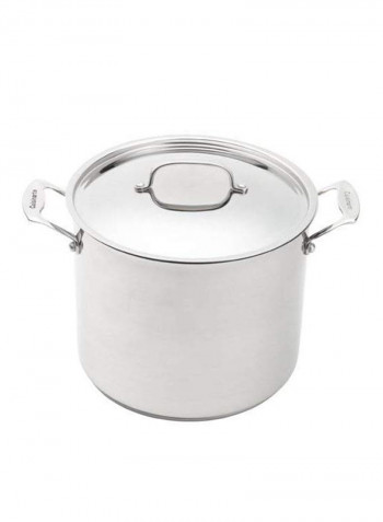 Stainless Steel Stock Pot Brushed Stainless 14.3x10.2x10.5inch