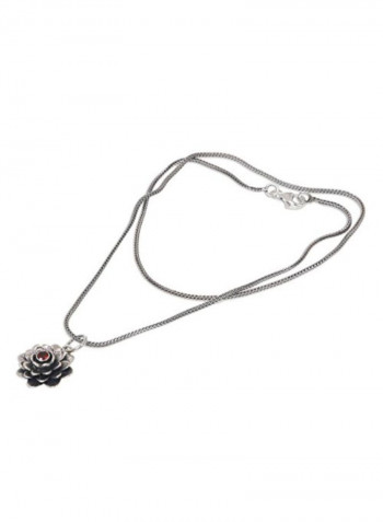 925 Sterling Silver Pendant Necklace With Garnet