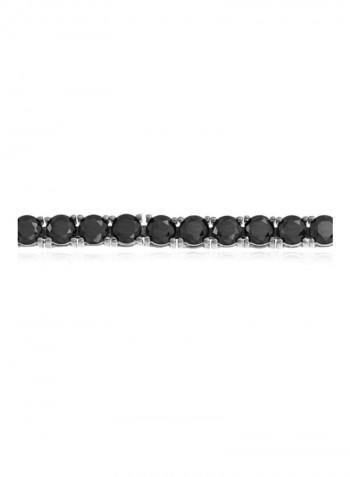 925 Sterling Silver Cubic Zirconia Studded Bracelet Black