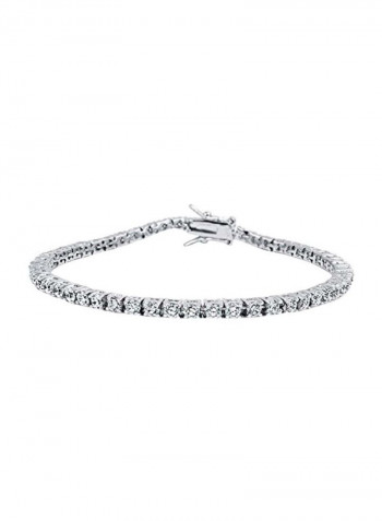 925 Sterling Silver Cubic Zirconia Studded Bracelet