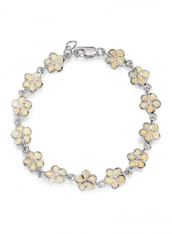 925 Sterling Silver Opal Studded Bracelet