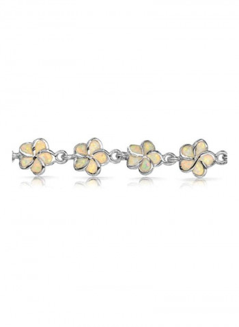 925 Sterling Silver Opal Studded Bracelet