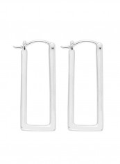 925 Sterling Silver Rectangular Hoop Earrings