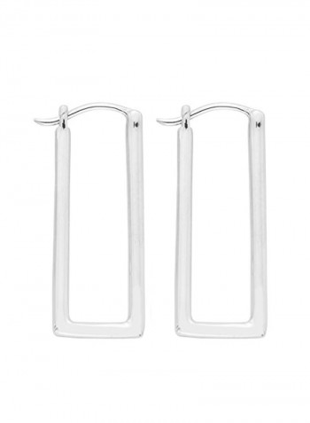 925 Sterling Silver Rectangular Hoop Earrings