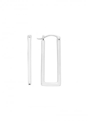 925 Sterling Silver Rectangular Hoop Earrings