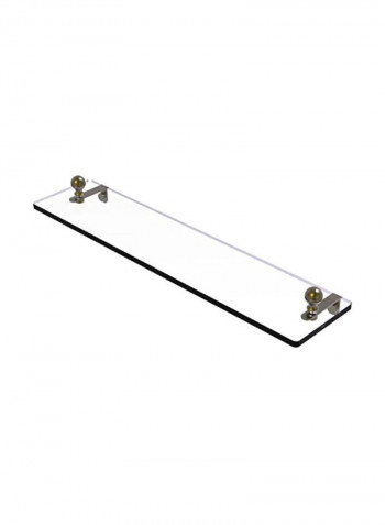 Mambo Vanity Beveled Edges Glass Shelf Clear/Gold 22inch