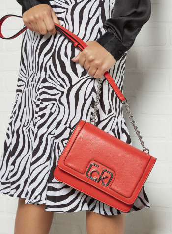 Flap Crossbody Bag Vibrant Coral
