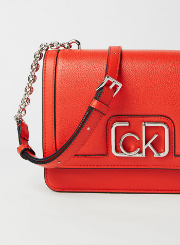 Flap Crossbody Bag Vibrant Coral