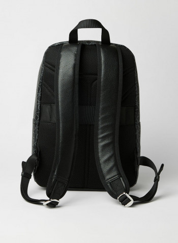 Monogram Faux Leather Backpack BlaMono Mix