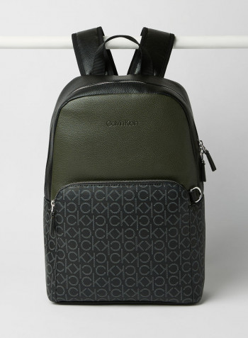 Round Logo Backpack Olive Mix