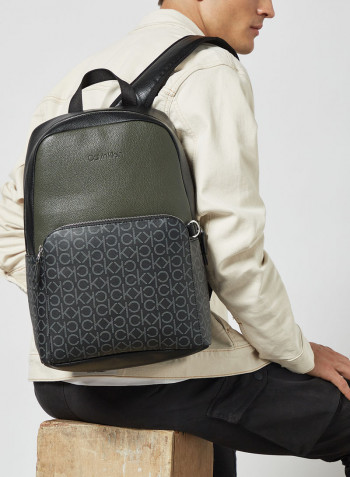 Round Logo Backpack Olive Mix