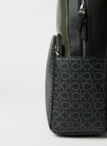 Round Logo Backpack Olive Mix
