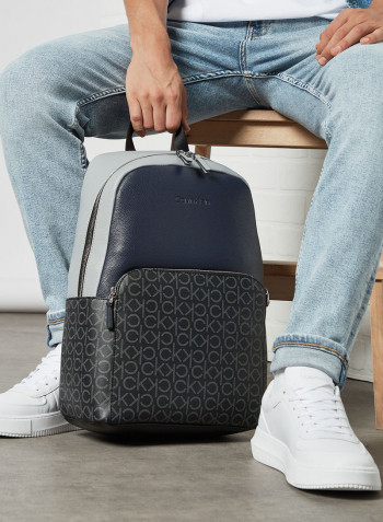 Round Monogram Backpack Navy Mix