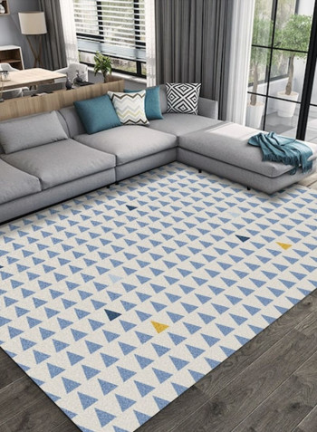 Simple Triangles Pattern Thick Non-Slip Soft Rug Blue 80*180 (W*L)cmcm