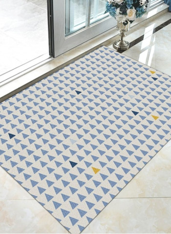 Simple Triangles Pattern Thick Non-Slip Soft Rug Blue 80*180 (W*L)cmcm