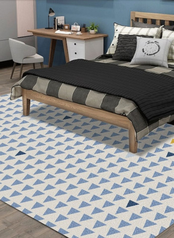 Simple Triangles Pattern Thick Non-Slip Soft Rug Blue 80*180 (W*L)cmcm