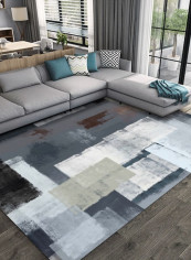 1 Piece Carpet Modern Colorblock Thickening Non-Skid Rug Grey 80*180 (W*L)cmcm