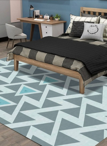 Simple Geometric Print Rectangle Comfy Rug Blue 80*180 (W*L)cmcm