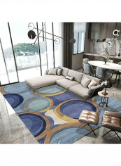 Modern Style Abstract Print Living Room Bedroom Anti-Slip Fashion Carpet Blue 80*180 (W*L)cmcm
