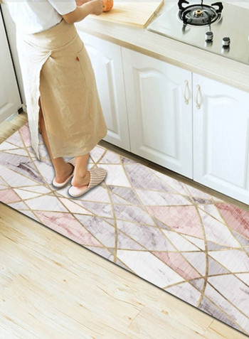 Modern Style Marble Print Non-Slip Supple Rectangular Rug Pink 80*180 (W*L)cmcm