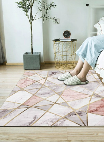 Modern Style Marble Print Non-Slip Supple Rectangular Rug Pink 80*180 (W*L)cmcm