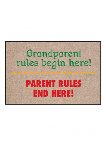 Grandparent Rules Doormat Beige/Green/Red 18x0.25x27inch