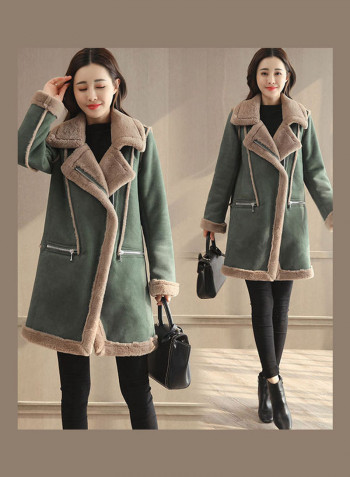 Lamb Wool Padded Jacket Green