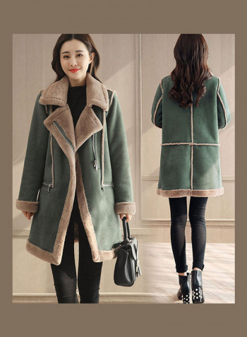 Lamb Wool Padded Jacket Green