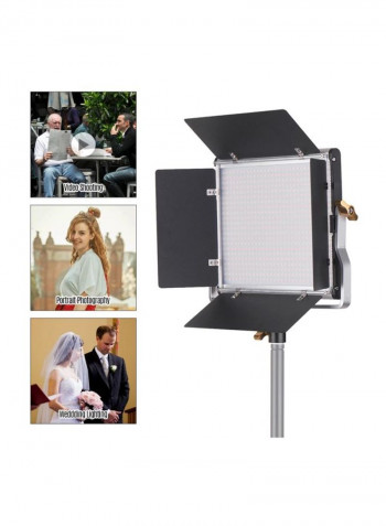Dimmable LED Video Light Kit 23.2x20centimeter Black/Silver