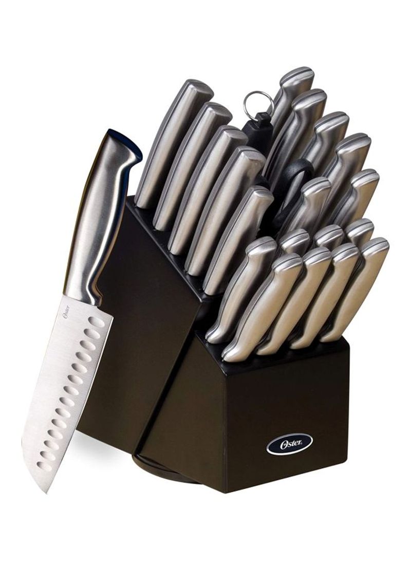 23-Piece Cutlery Set With Storage Block Silver/Black