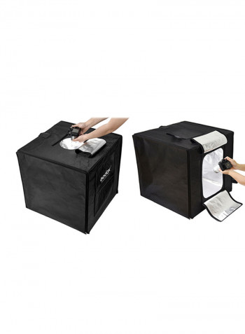 Mini Studio Photography Softbox Tent With 2 LED Light Board Set Black