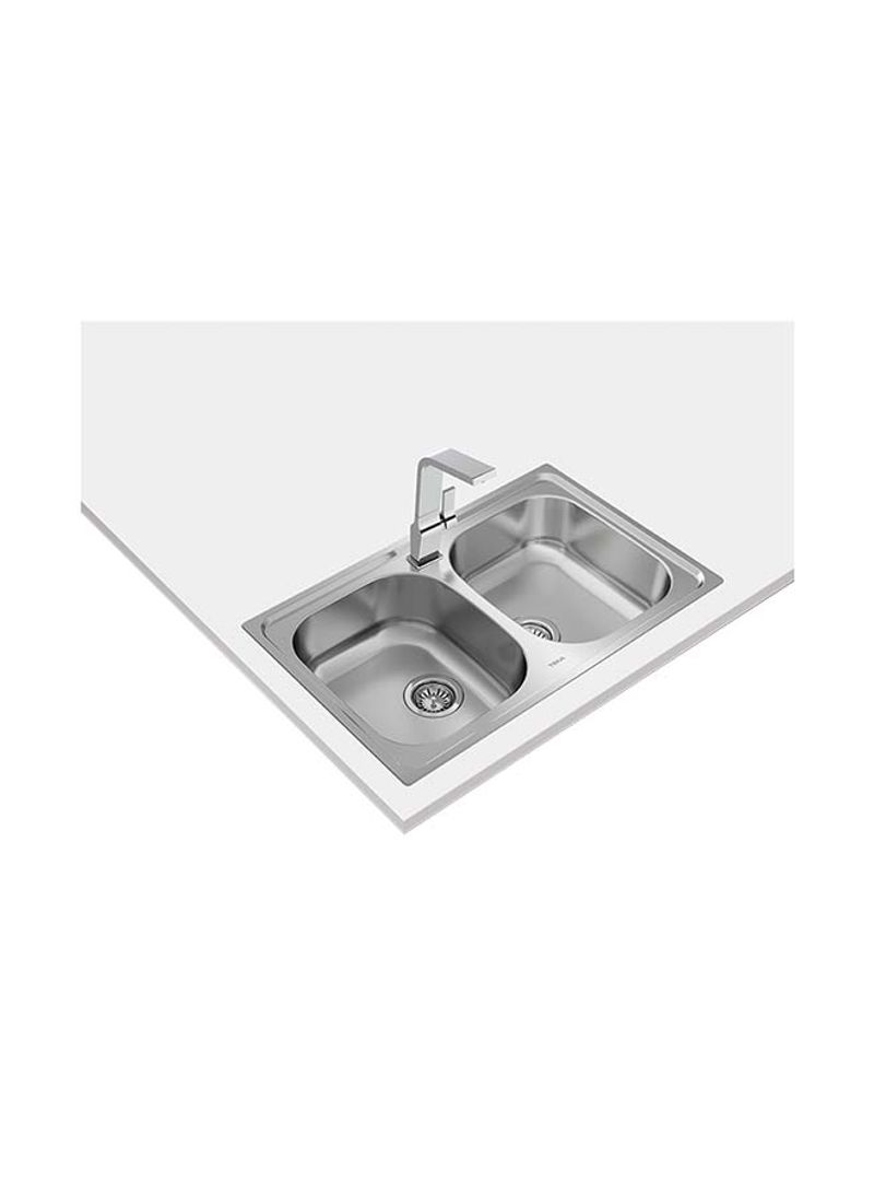 Universe 80 T-Xp 2B Inset Stainless Steel 2 Bowls Sink Stainless Steel 860x500x170mmmm