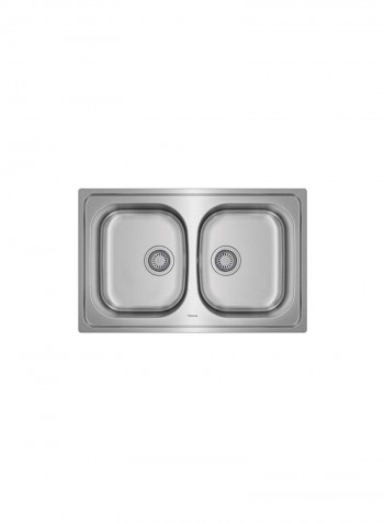 Universe 80 T-Xp 2B Inset Stainless Steel 2 Bowls Sink Stainless Steel 860x500x170mmmm