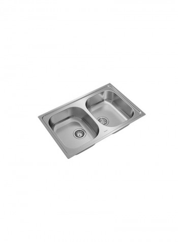 Universe 80 T-Xp 2B Inset Stainless Steel 2 Bowls Sink Stainless Steel 860x500x170mmmm