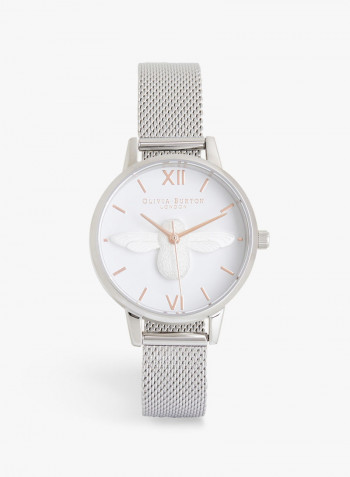Women's Silver 3D Bee Mesh Watch