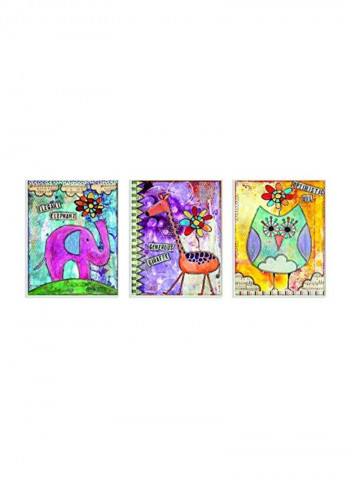 3-Piece Decorative Wall Art Yellow/Blue/Purple 11x0.5x15inch