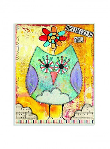 3-Piece Decorative Wall Art Yellow/Blue/Purple 11x0.5x15inch
