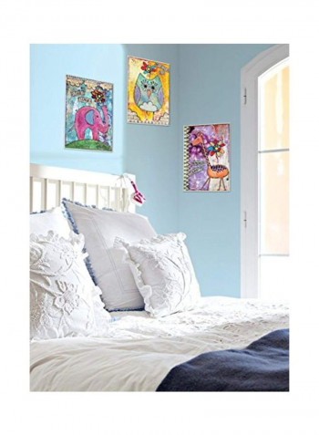 3-Piece Decorative Wall Art Yellow/Blue/Purple 11x0.5x15inch