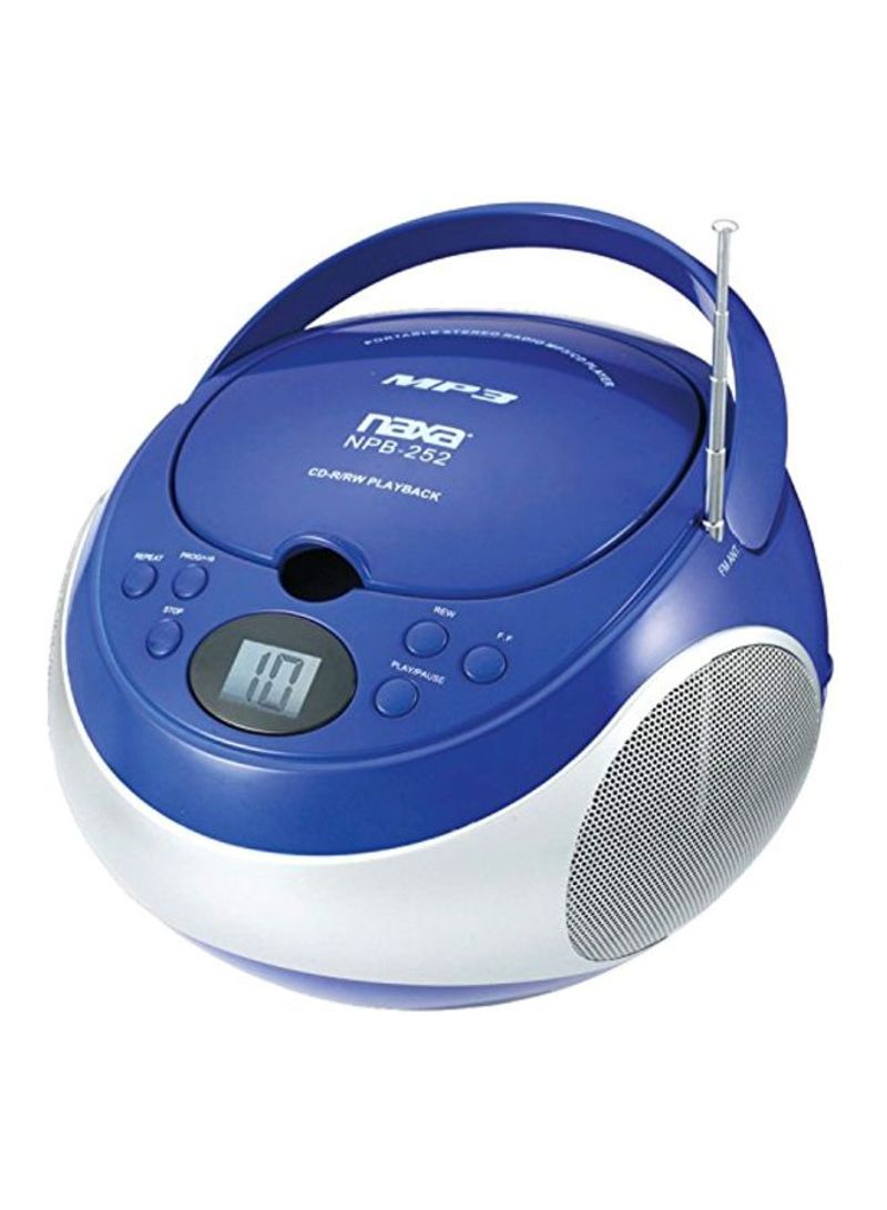 Portable MP3/CD Player With AM/FM Stereo Radio NPB-252 BL Blue/Silver