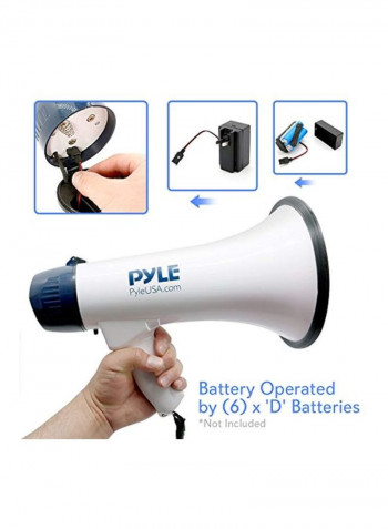 Megaphone Speaker With Built-in Siren PMP45R White/Black